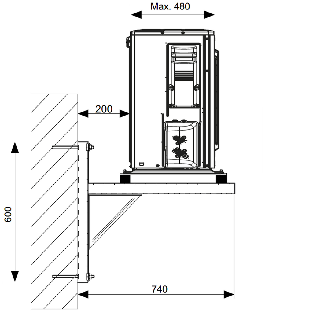 Wandhalterung für Split-Klimageräte, SET 480/165 Wall