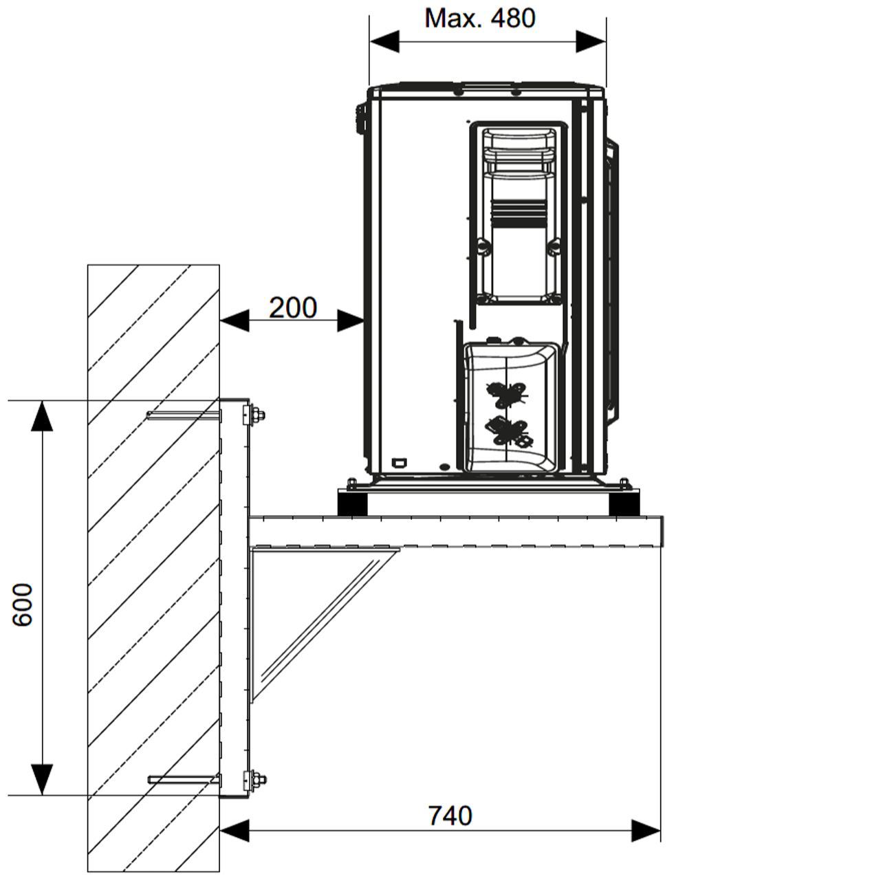Wandhalterung für Split-Klimageräte, SET 480/165 Wall